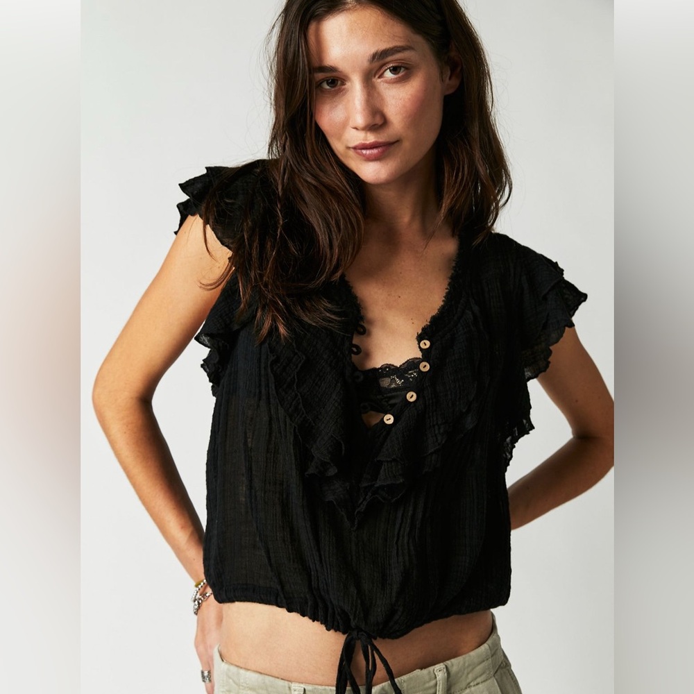 Free People. FP One Naya Top. Color: black. Size: x-small (fits like regular s)